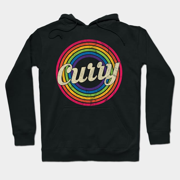 Curry - Retro Rainbow Faded-Style Hoodie by MaydenArt